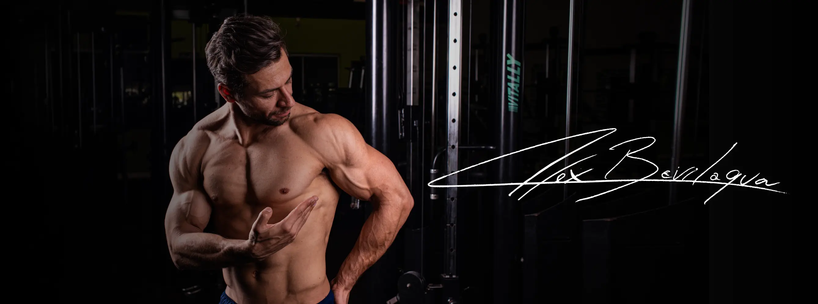 Fitness branding showing muscular man